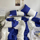 Stripes Dots Bed Linen Set - Duvet Cover, Quilt Set, Queen Size Comforter - Himpall